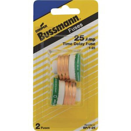 Eaton Bussmann Bussmann 25 amps Time Delay Plug Fuse 2 pk BPT-25